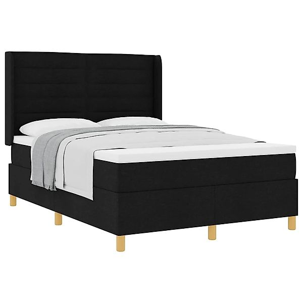 vidaXL Boxspringbett mit Matratze Schwarz 140 x 190 cm Stoff 3341765 günstig online kaufen