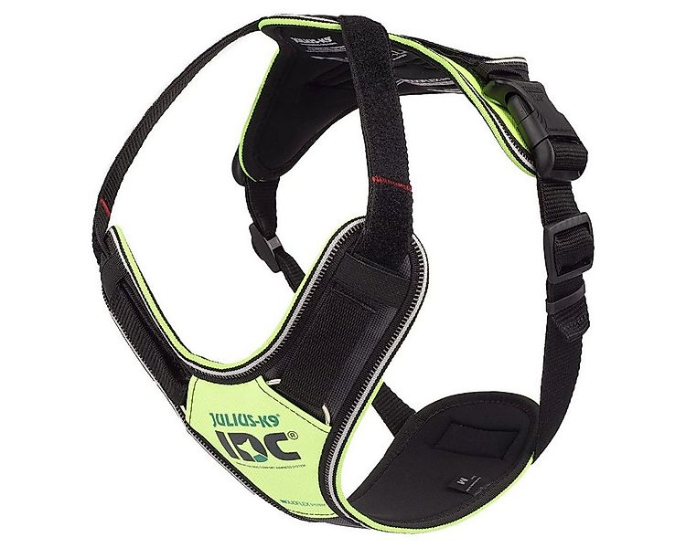 Julius-K9 Hunde-Geschirr Gepolstertes Hundegeschirr IDC Longwalk neon/grau günstig online kaufen
