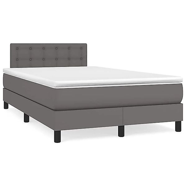 vidaXL Boxspringbett mit Matratze & LED Grau 120x190 cm Kunstleder 3270139 günstig online kaufen
