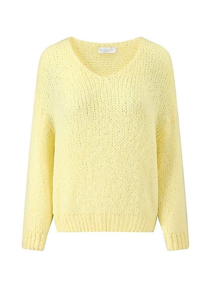 SASSYCLASSY Strickpullover Oversize Pullover mit V-Ausschnitt für Damen Wei günstig online kaufen