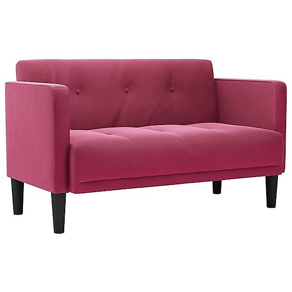 vidaXL Sofa Zweisitzer-Sofa Weinrot 111 cm Samt günstig online kaufen