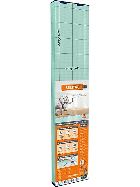 Selitac® Trittschalldämmung für Parkett und Laminat 3 mm 10,63 m² günstig online kaufen