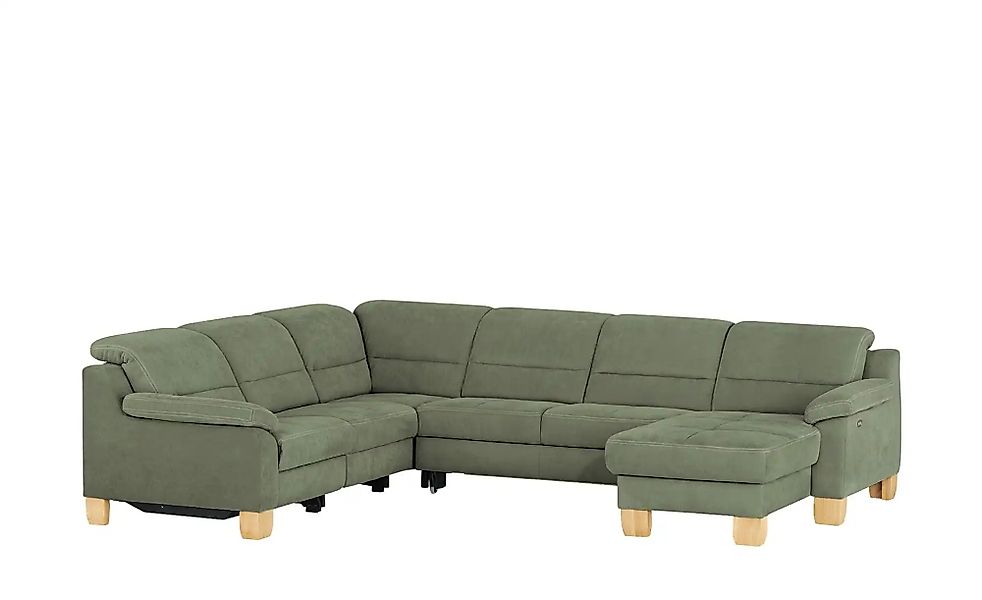 meinSofa Wohnlandschaft aus Mikrofaser Hanna ¦ grün ¦ Maße (cm): B: 322 H: günstig online kaufen