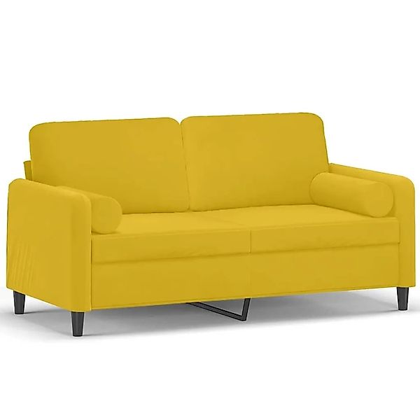 vidaXL 2-Sitzer-Sofa mit Zierkissen Gelb 140 cm Samt 3200887 günstig online kaufen