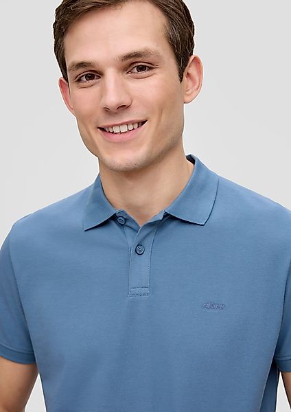 s.Oliver Kurzarmshirt Poloshirt aus Baumwollpiqué Logo günstig online kaufen