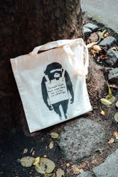 AvantgART Shopper Stoffbeutel Baumvolle, Jutebeutel, Banksy günstig online kaufen