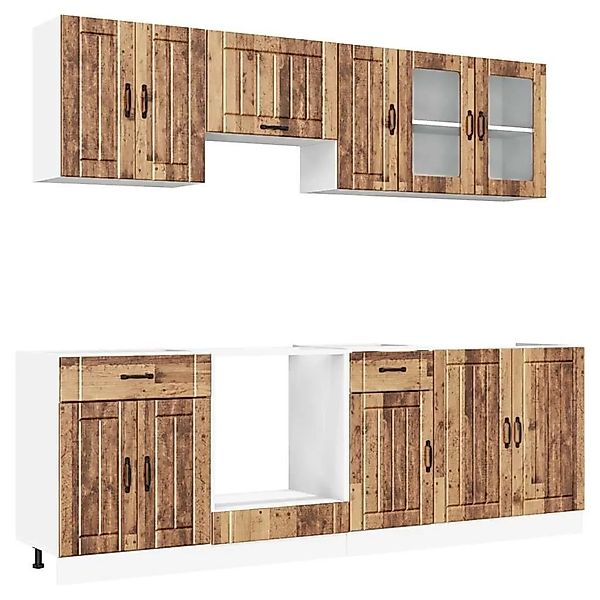 vidaXL 8 Tlg Küchenschrank-Set Kalmar Altholz-Optik Holzwerkstoff 3314839 günstig online kaufen