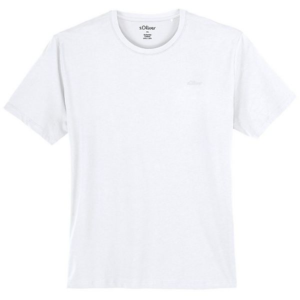 s.Oliver Rundhalsshirt s.Oliver Übergrößen Basic T-Shirt Rundhals weiß günstig online kaufen