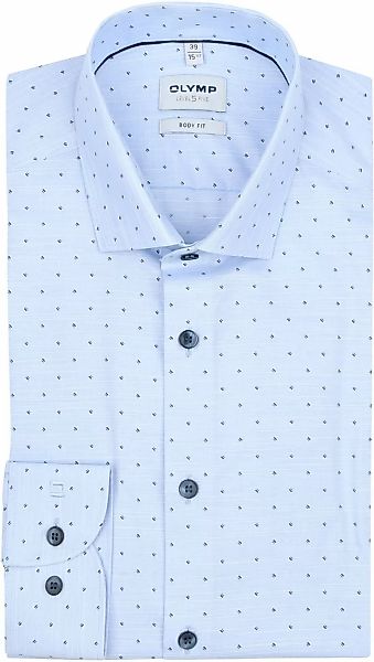 OLYMP Level 5 Hemd Druck Hellblau - Größe 38 günstig online kaufen