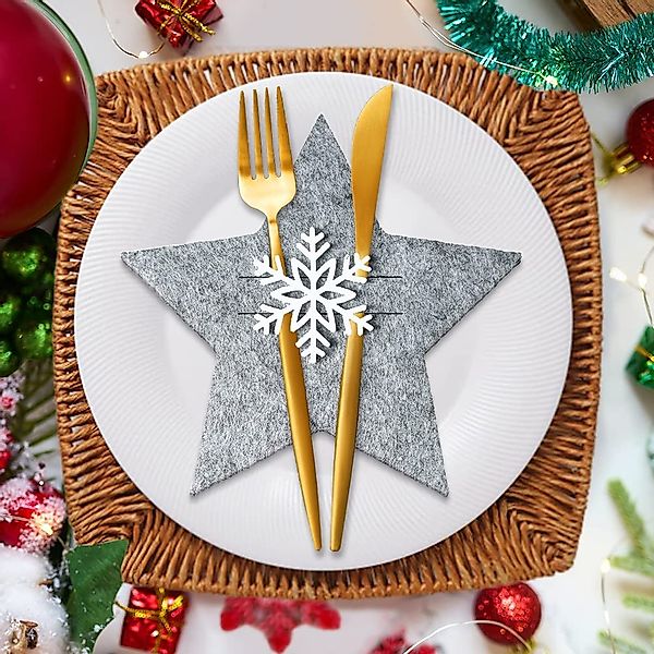 FOUORTUNATE-BEE Dekohänger Besteckhalter Weihnachten Filz, 12 günstig online kaufen