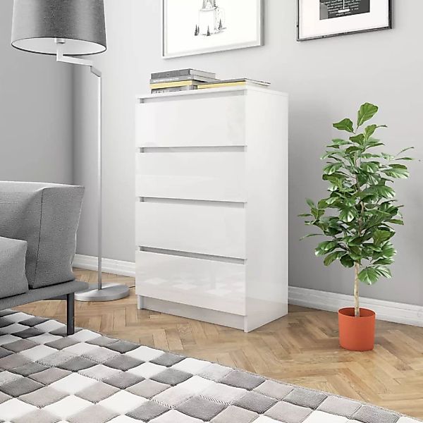 Sideboard Hochglanz-weiß 60ã35ã98,5 Cm Spanplatte günstig online kaufen