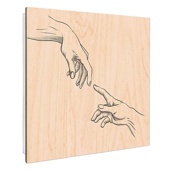 Banjado Schlüsselkasten mit Holzfront 30x30cm Weiß Scharnier Links 50 Haken günstig online kaufen