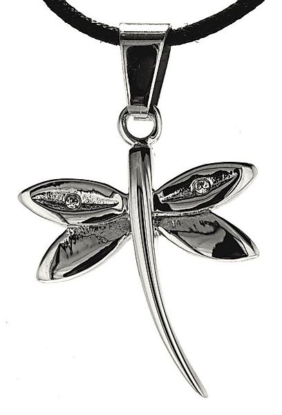 Kiss of Leather Kettenanhänger Libellen Anhänger aus Edelstahl mit weißen G günstig online kaufen