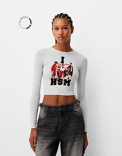 Bershka T-Shirt High Musical Mit Kurzen Ärmeln Damen S Grau günstig online kaufen