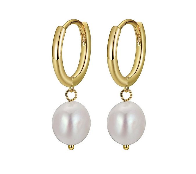 Suzan Gold Perlenohrringe Celestelle – Runde Perlenohrringe aus 925 Silber günstig online kaufen
