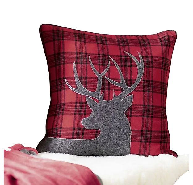Home-trends24.de Kissenhülle Kissenhülle Hirsch kariert Bezug Deko Schotten günstig online kaufen