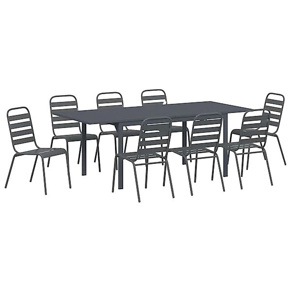 vidaXL Garten Essgruppe 9-Tlg Anthrazit Stahl 3378827 günstig online kaufen