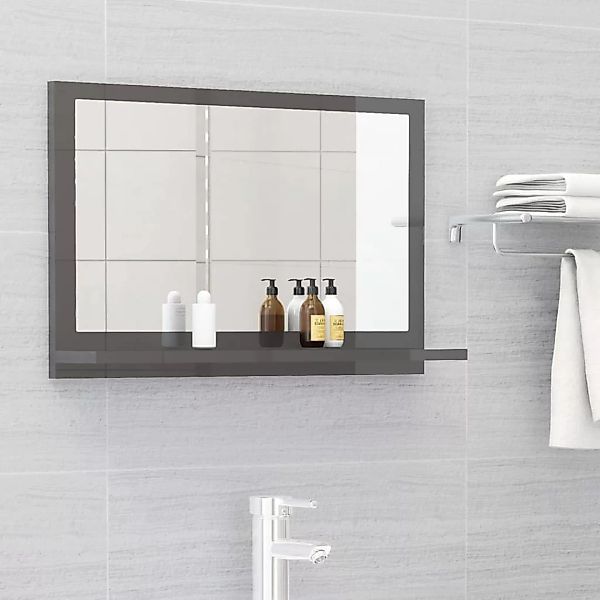 Badspiegel Hochglanz-grau 60x10,5x37 Cm Spanplatte günstig online kaufen