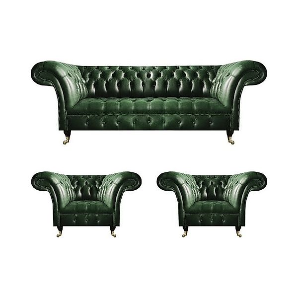 JVmoebel Chesterfield-Sofa Wohnzimmer Einrichtung Sofagarnitur 3tlg Polster günstig online kaufen