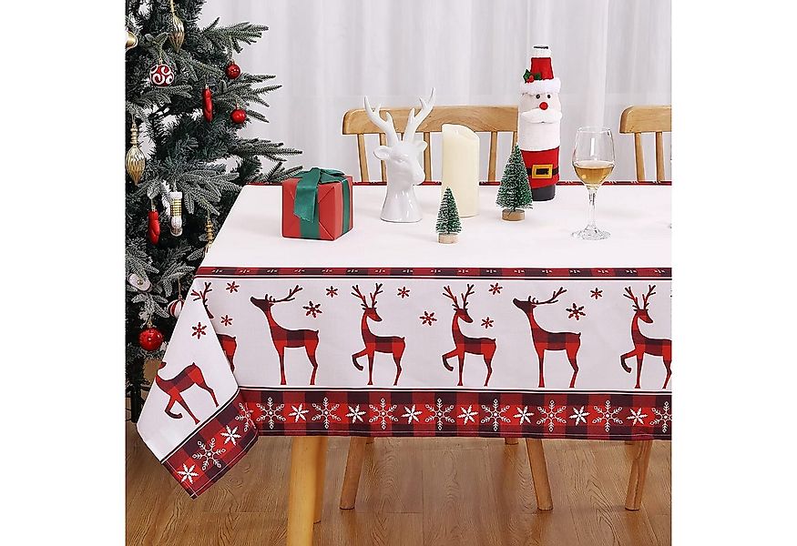 GarveeMore Tischdecke Weihnachtstischdecke mit Hirschmuster, abwischbar, wa günstig online kaufen
