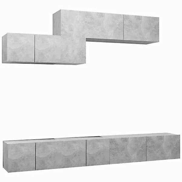 furnicato TV-Schrank 6-tlg. TV-Schrank-Set Betongrau Holzwerkstoff (1-St) günstig online kaufen