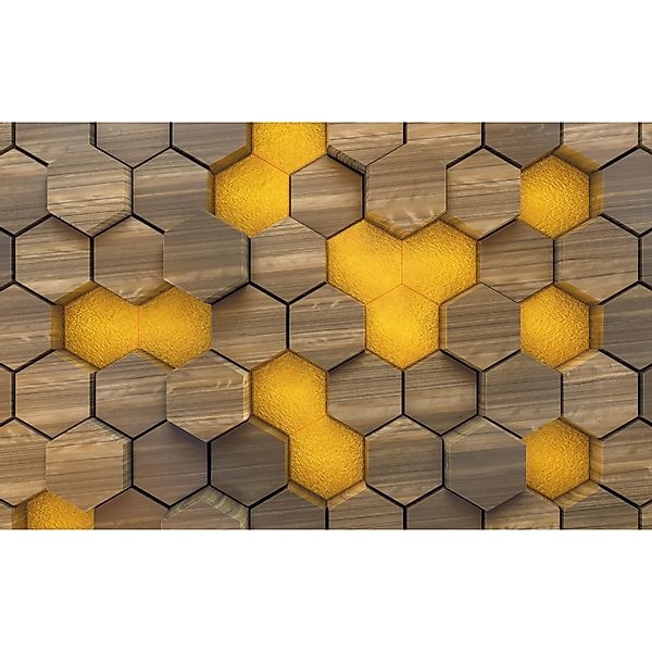 Komar Fototapete Vlies Woodcomb Olive  400 x 250 cm günstig online kaufen