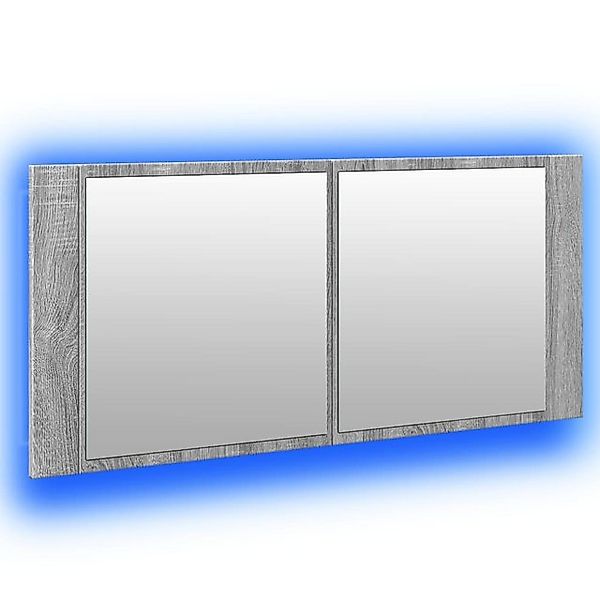 vidaXL Badezimmerspiegelschrank LED-Spiegelschrank Grau Sonoma 100x12x45 cm günstig online kaufen