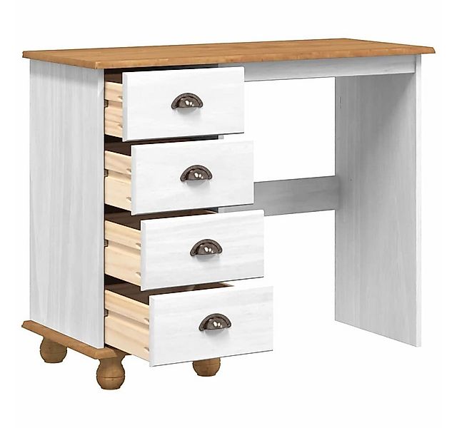 vidaXL Schreibtisch Schreibtisch ASKIM Weiß 95 x 40 x 75 cm Massives Kiefer günstig online kaufen