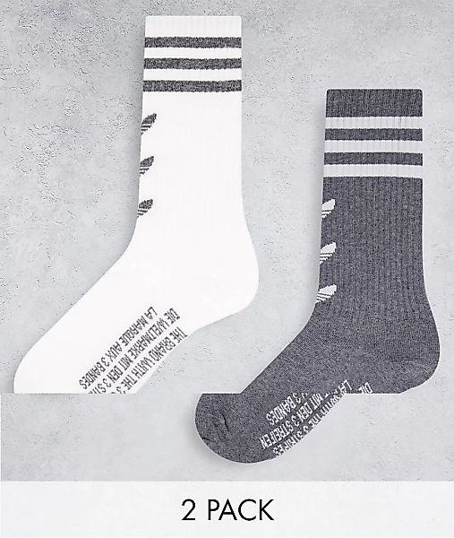 adidas Originals – Adventure – Crew-Socken in Schwarz und Weiß im 2er-Pack günstig online kaufen