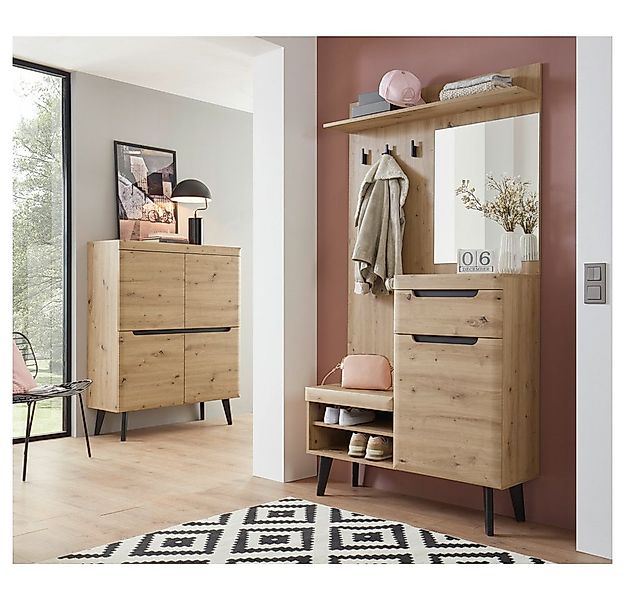 Lomadox Garderoben-Set TIROL-61, (Spar-Set, 2-St), Artisan Eiche Nb. mit Ab günstig online kaufen