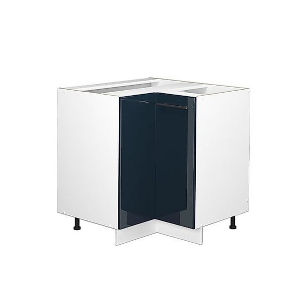 Vicco Eckunterschrank Fame-Line Dunkelblau Hochglanz/Weiß 81 cm AP Eiche günstig online kaufen