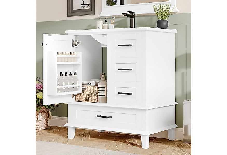 TavilaEcon Waschtisch Bodenstehender Badezimmerschrank mit integriertem Ker günstig online kaufen