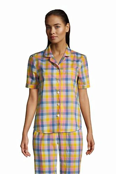 Popelin-Pyjamahemd, Damen, Größe: 48-50 Normal, Multi, Baumwolle, by Lands' günstig online kaufen