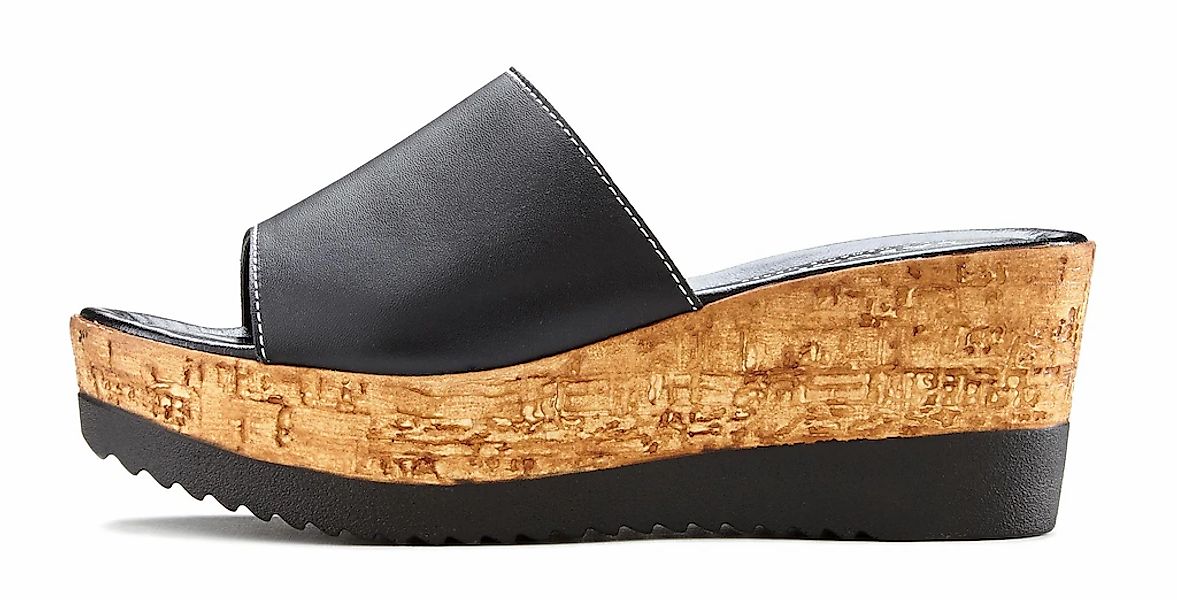 LASCANA Pantolette "Sommerschuh,", Mule, Sandale, offener Schuh aus Leder m günstig online kaufen