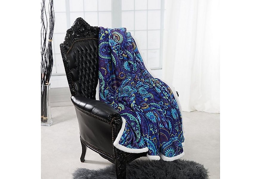 Wohndecke Paisley, HOME DREAM, 150 x 200 cm, edle farbbrillante Kuscheldeck günstig online kaufen