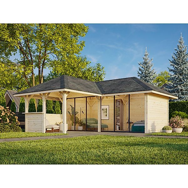 Palmako Pavillon Bianca Set 522 Slide Plus 588 x 588 cm Lackiert Weiß FSC® günstig online kaufen