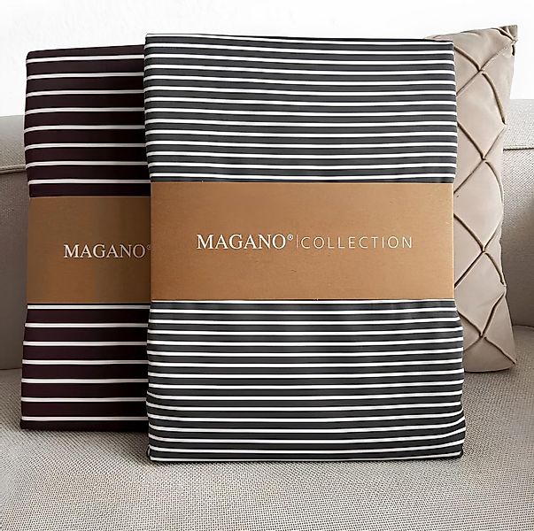 MAGANO Spannbettlaken, Luxus Streifen Bettlaken aus Bambus & Baumwolle Sati günstig online kaufen