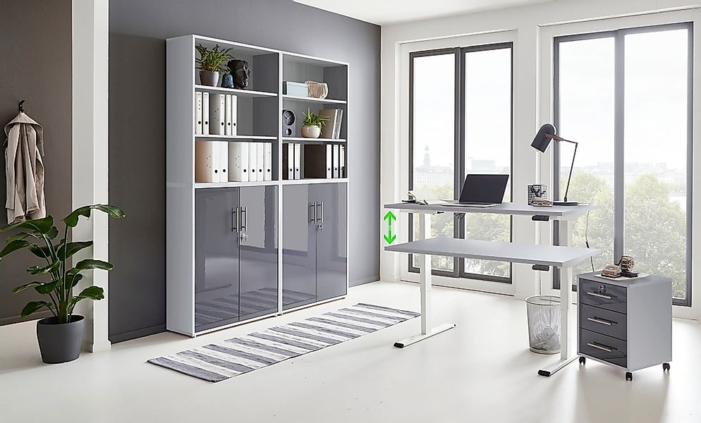 BMG Möbel Büromöbel-Set »Tabor«, (Set, 6 tlg.), mit elektrisch höhenverstel günstig online kaufen