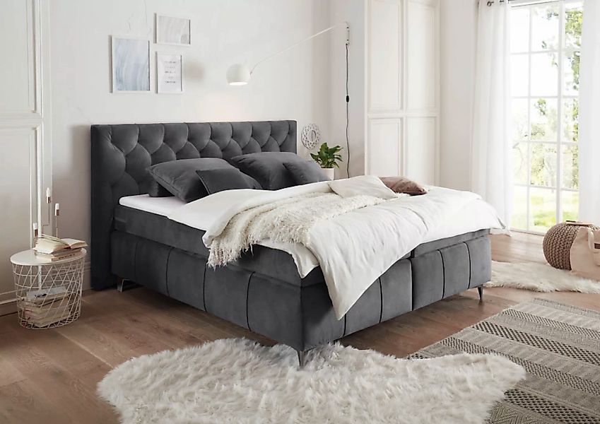 ED EXCITING DESIGN Boxspringbett "Pembroke", inkl. Topper günstig online kaufen