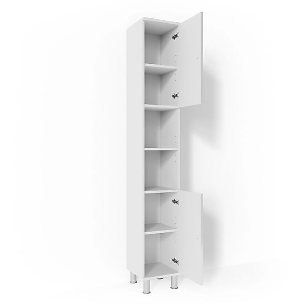 Vicco Badschrank Fynn Weiß Hochglanz 30 x 190 cm günstig online kaufen