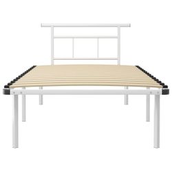 vidaXL Bett Bettgestell Weiß Metall 100x200 günstig online kaufen
