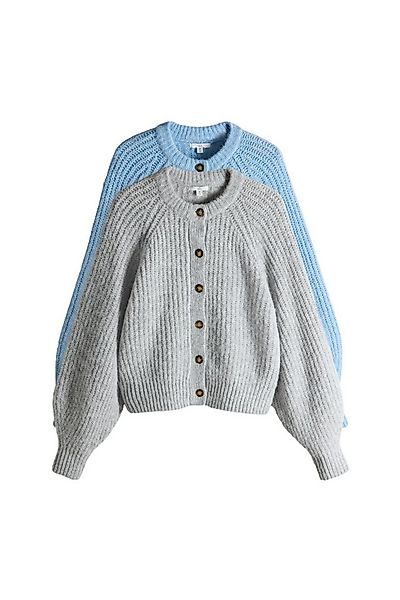 The Set Strickjacke The Set gerippte grobgestrickte Jacken, 2er-Pack (2-tlg günstig online kaufen