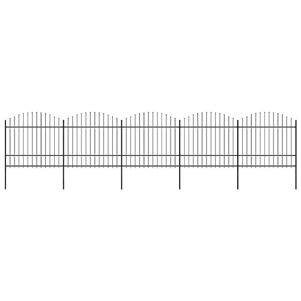 vidaXL Gartenzaun mit Speerspitze Stahl 892,5 x 175 cm Schwarz 277743 günstig online kaufen