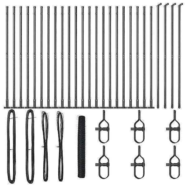 vidaXL Zaunpfosten Grau 50 x 1,2 m 50 mm Gitter Stahl und PVC 3353700 günstig online kaufen