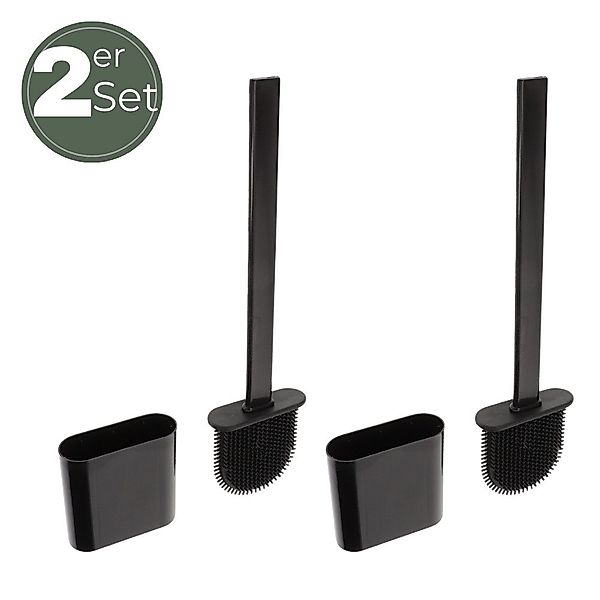 GarPet WC-Garnitur 2x Klobürste Silikon schwarz günstig online kaufen