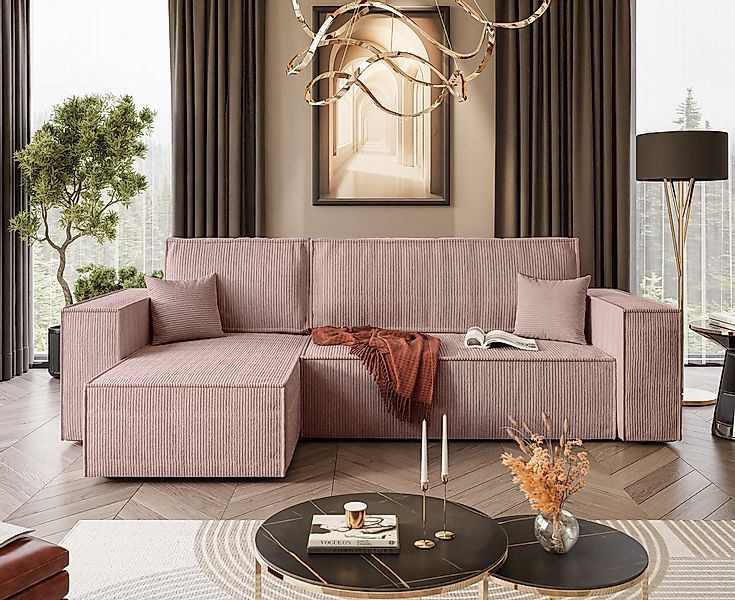 Lookway Ecksofa Gepolstertes CARLOS L-Form, Cord-Stoff, mit Schlaffunktion günstig online kaufen