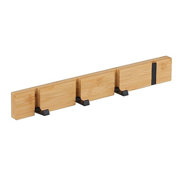 relaxdays Wandgarderobe Garderobenleiste mit klappbaren Haken, günstig online kaufen