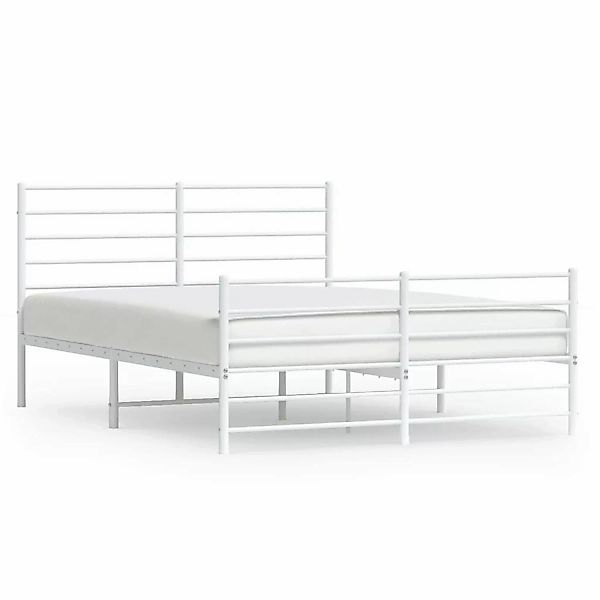 vidaXL Bettgestell mit Kopf- und Fußteil Metall Weiß 160x200 cm Modell 1174 günstig online kaufen