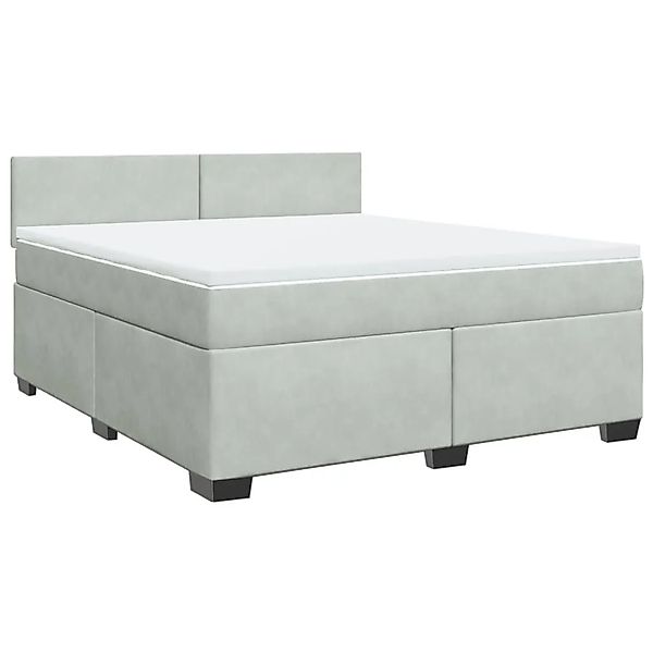 vidaXL Boxspringbett mit Matratze Hellgrau 180x200 cm Samt 3288672 günstig online kaufen