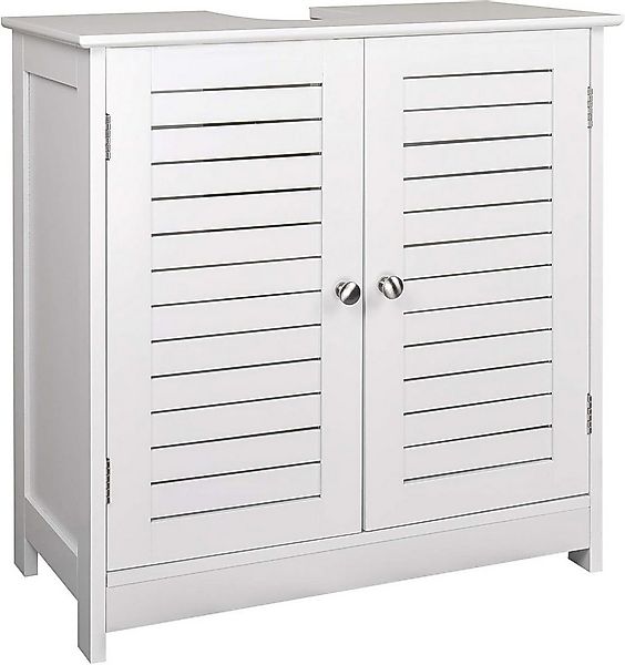 EUGAD Waschbeckenunterschrank (1-St) Waschtisch 60x30x60 cm mit 2 Türe Weiß günstig online kaufen